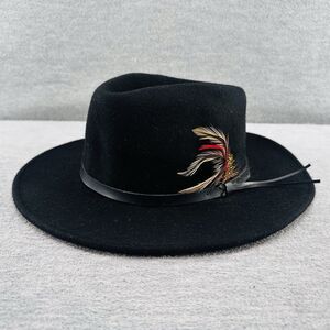 TURNER HAT AMERICAN SPORTSMAN - Black Wool Black Band with Feathered Medium Hat